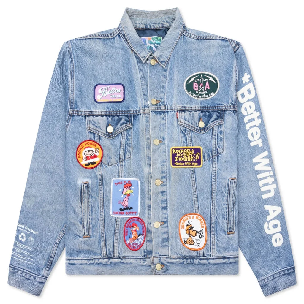 CHARLATAN REVERSIBLE DENIM/BASEBALL JACKET - INDIGO - 1