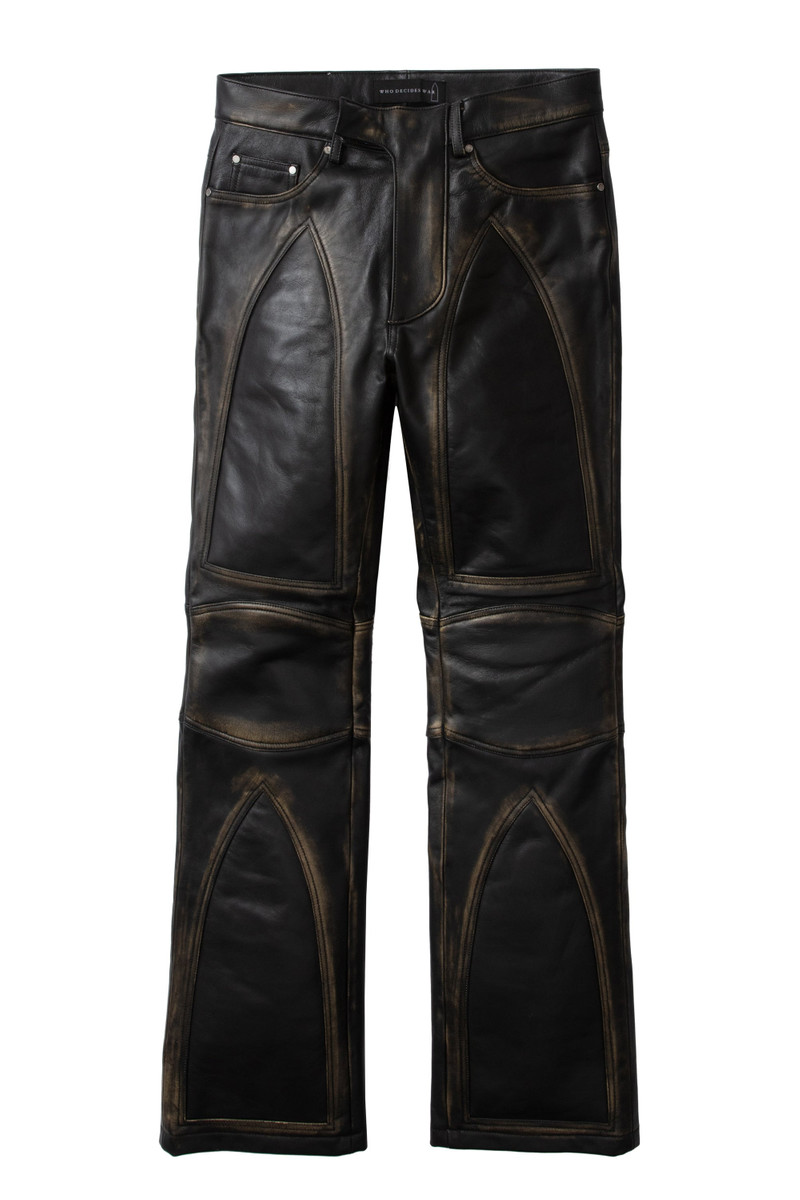 RUB OFF LEATHER MOTO PANTS 1