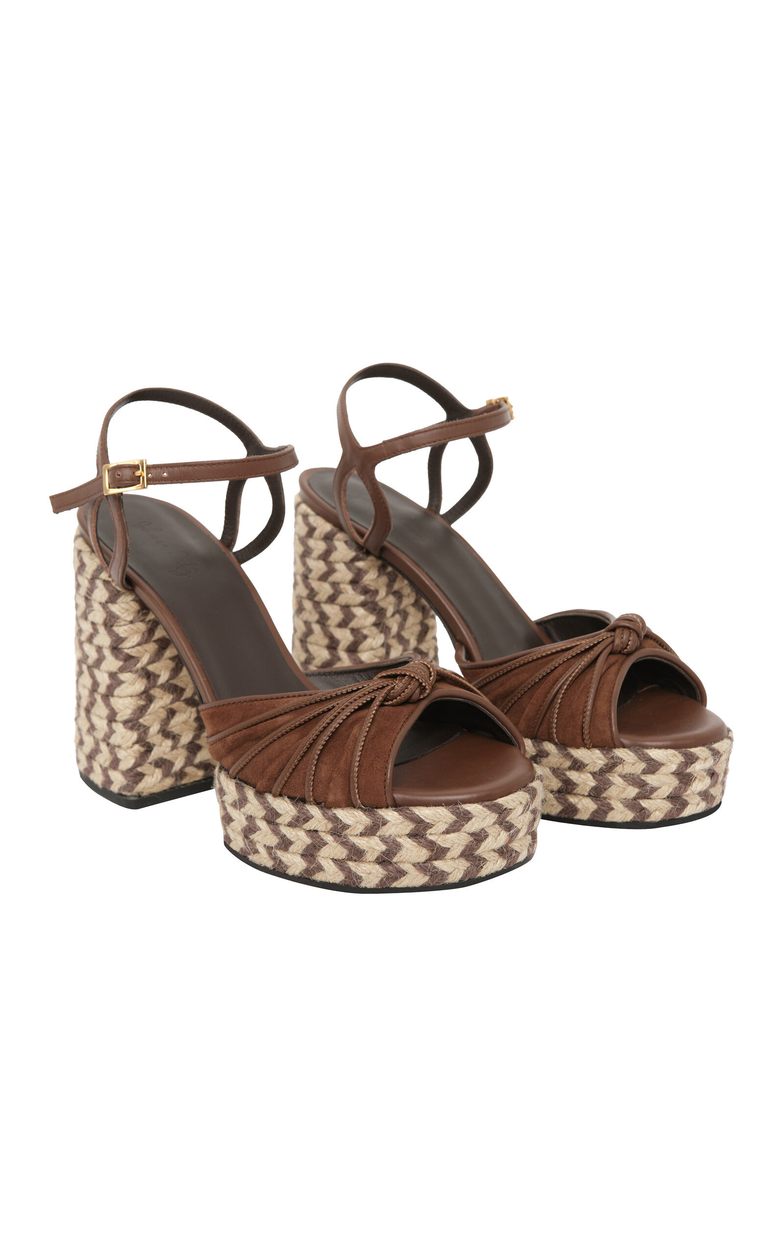 Seville Rhythms Leather and Palm Platform Sandals brown - 3