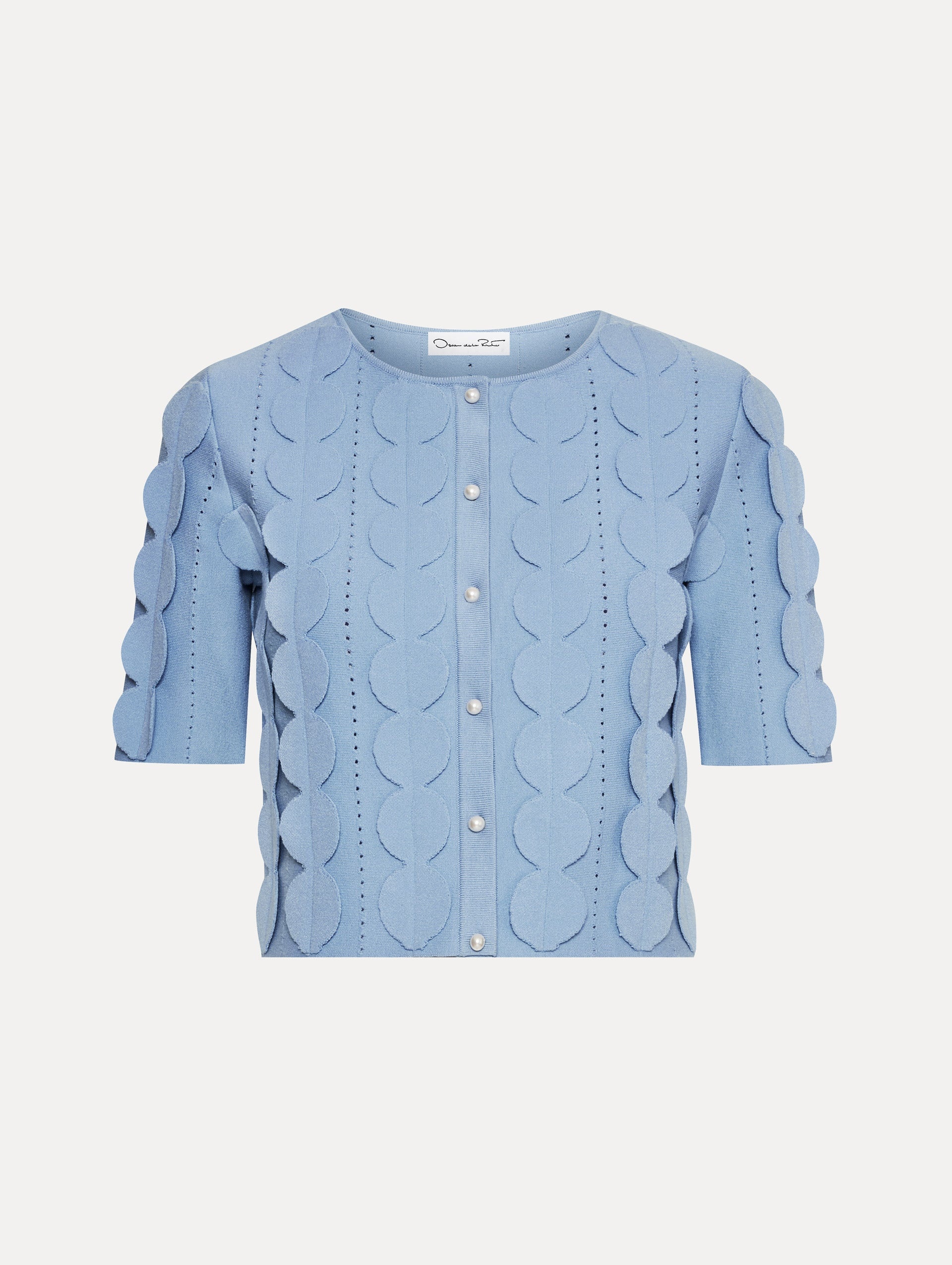 GEOMETRIC CIRCLE CROPPED CARDIGAN - 1