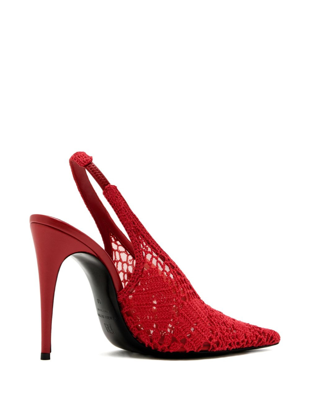 105mm crochet-knit slingback pumps - 4