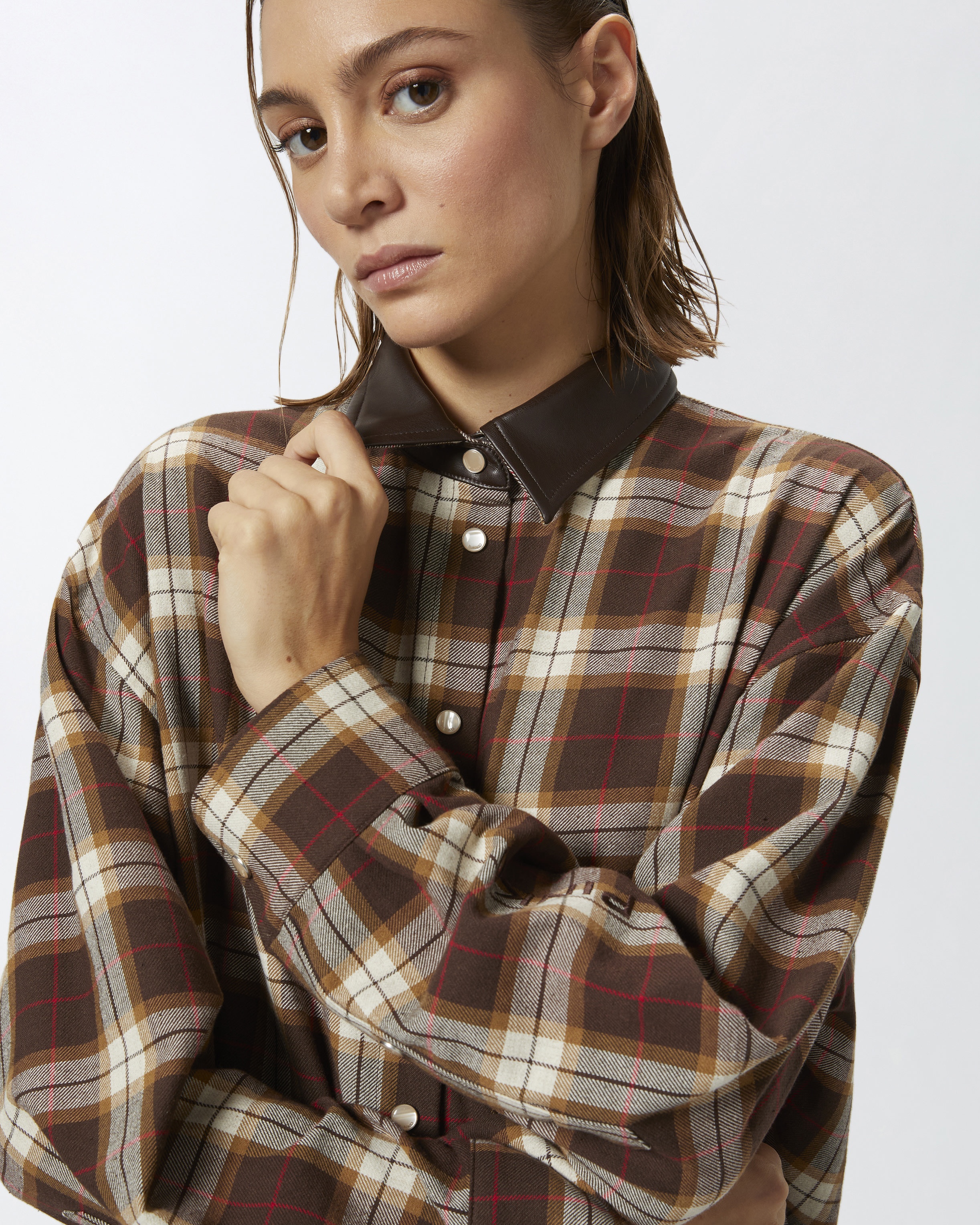 PLAID SHIRT JACKET - 5