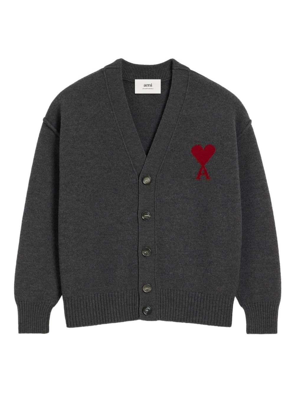 heart-intarsia wool cardigan - 1