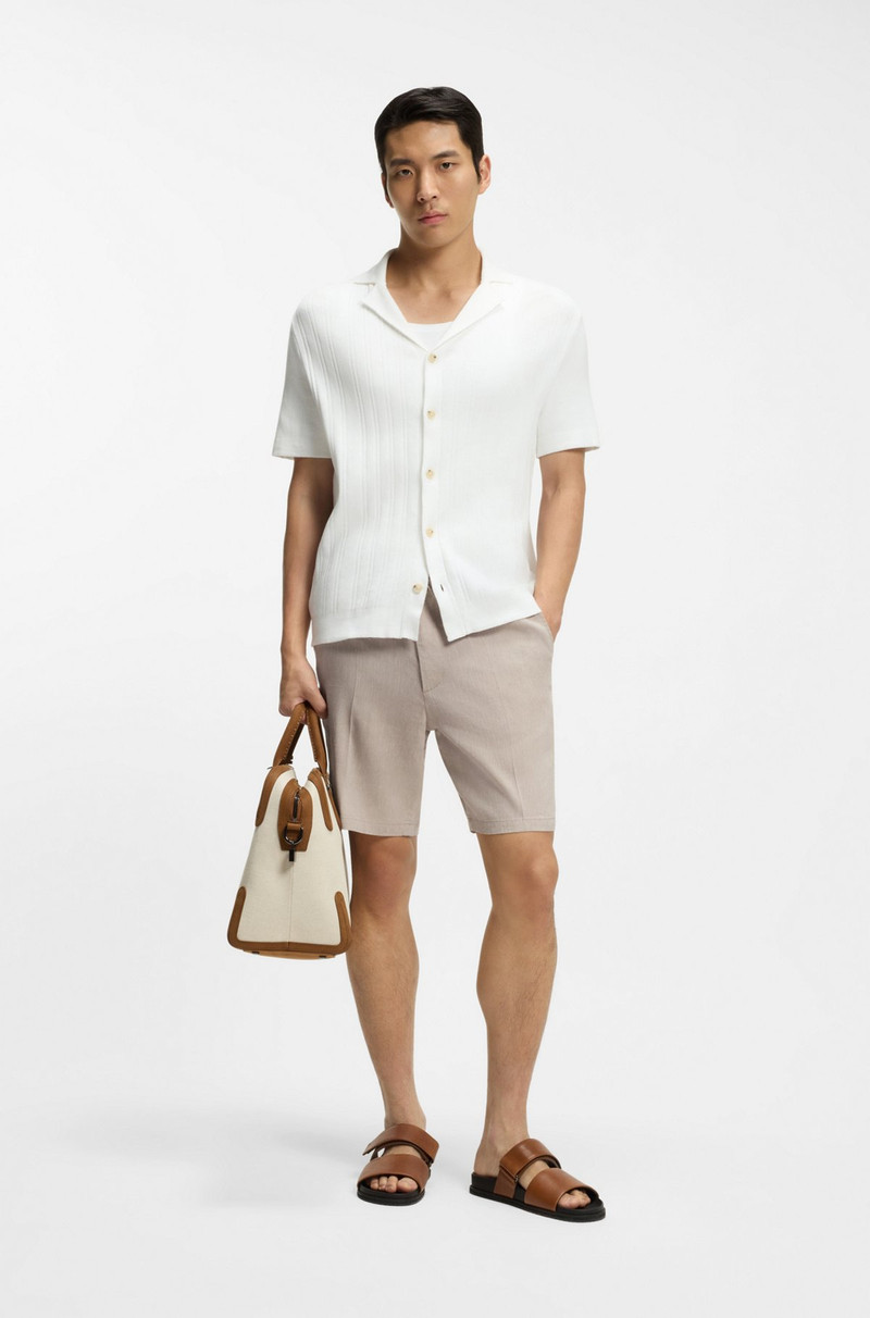 BOSS LINEN-BLEND SHORTS IN A MODERN FIT outlook
