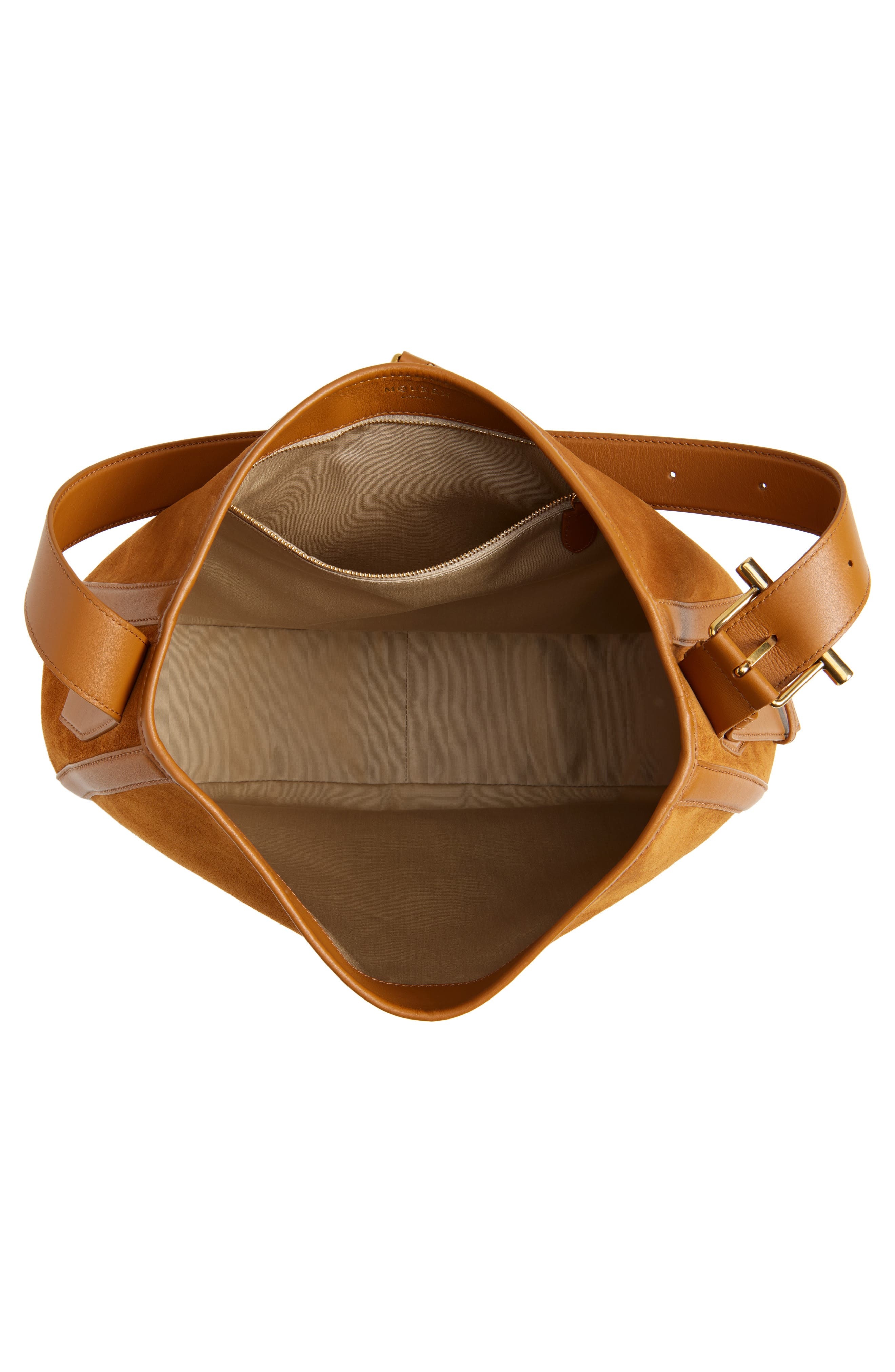 McQueen T-Bar Suede Shoulder Bag in Light Brown/Gold at Nordstrom - 3