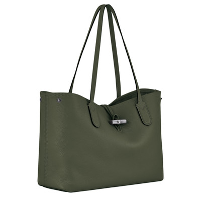 Longchamp Roseau Essential L Tote bag Khaki - Leather outlook