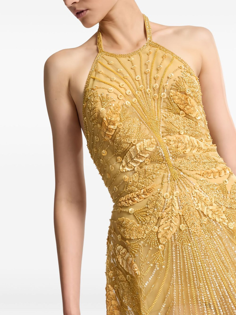 beaded halter-neck dress 3