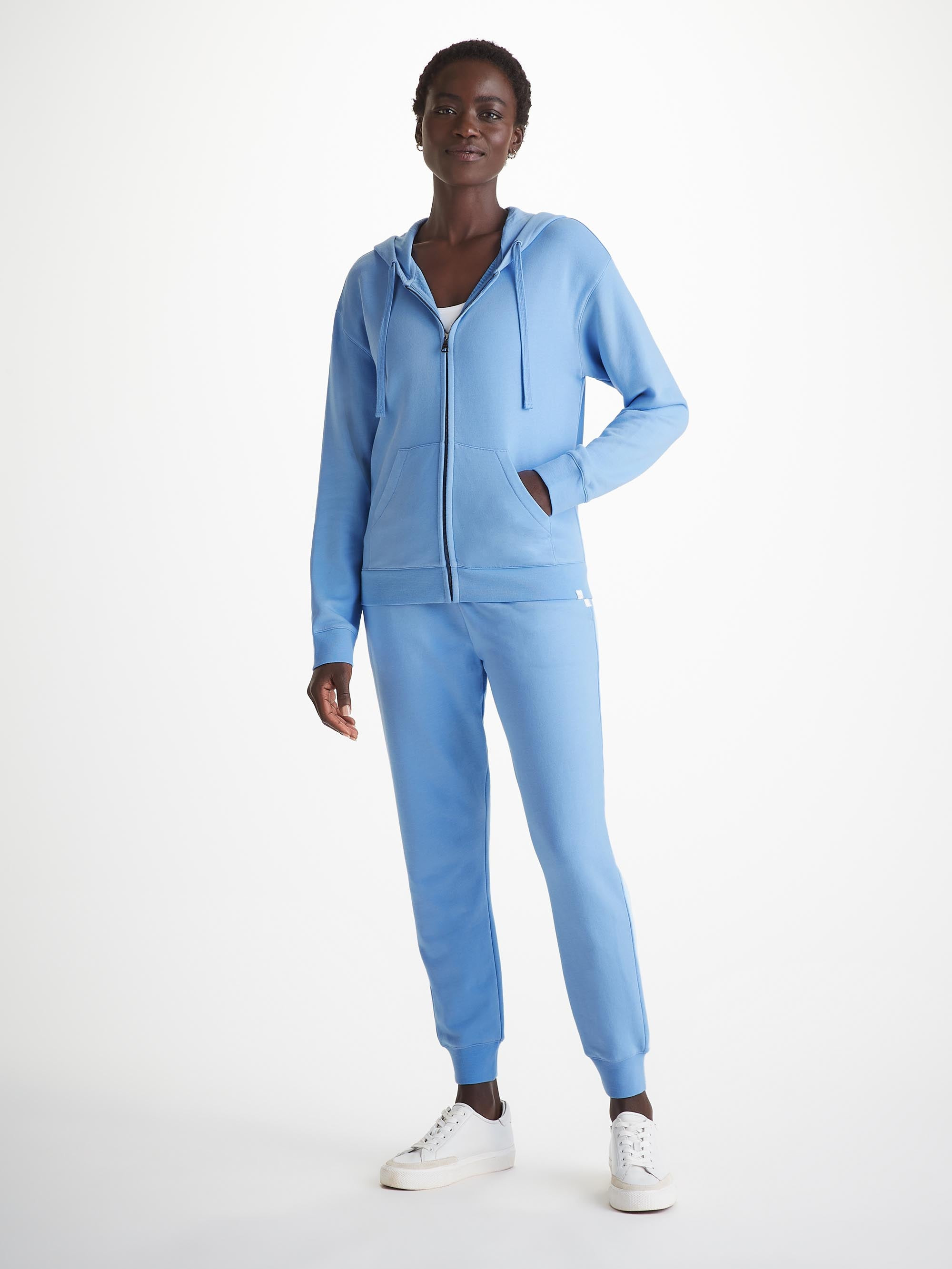 Women's Hoodie Quinn Cotton Modal Cornflower Blue - 3