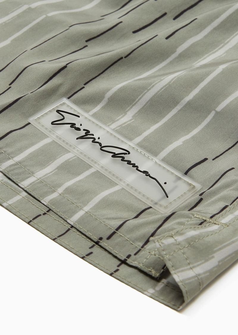 GIORGIO ARMANI Irregular striped print swim trunks outlook