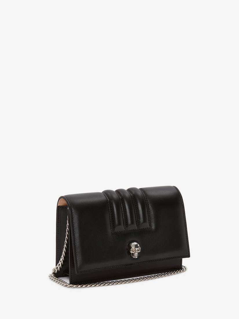 Small Quilted Skull Bag in Black - 2