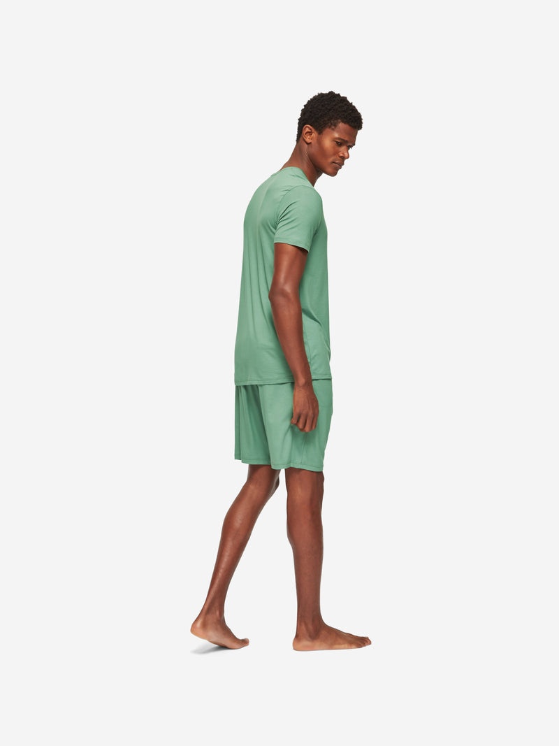 Men's Lounge Shorts Basel Micro Modal Stretch Sage Green - 4
