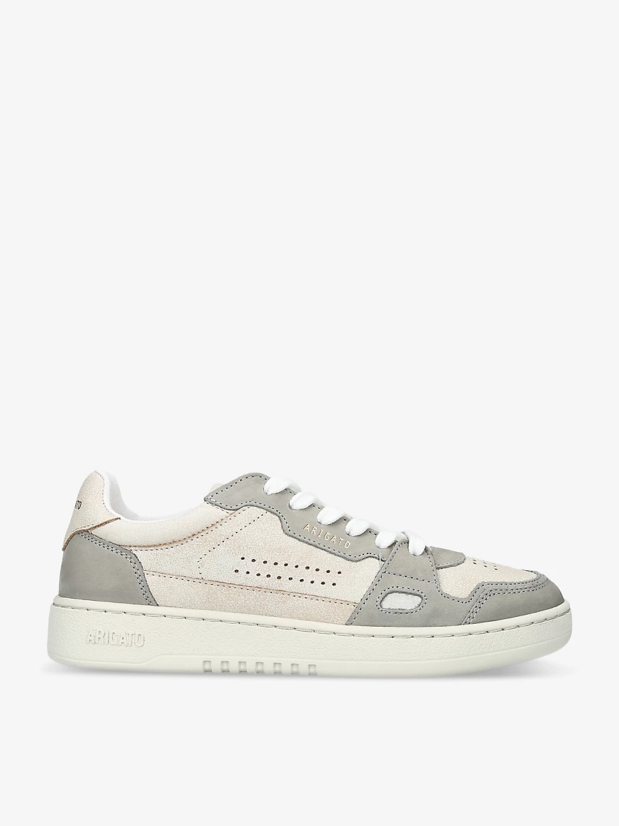 Dice Lo leather and recycled-polyester low-top trainers - 1