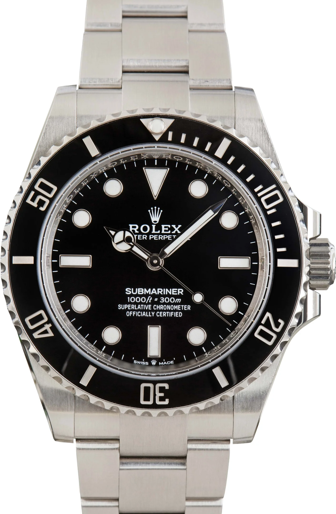 Used Rolex Submariner Black No Date Dial 124060 - 1