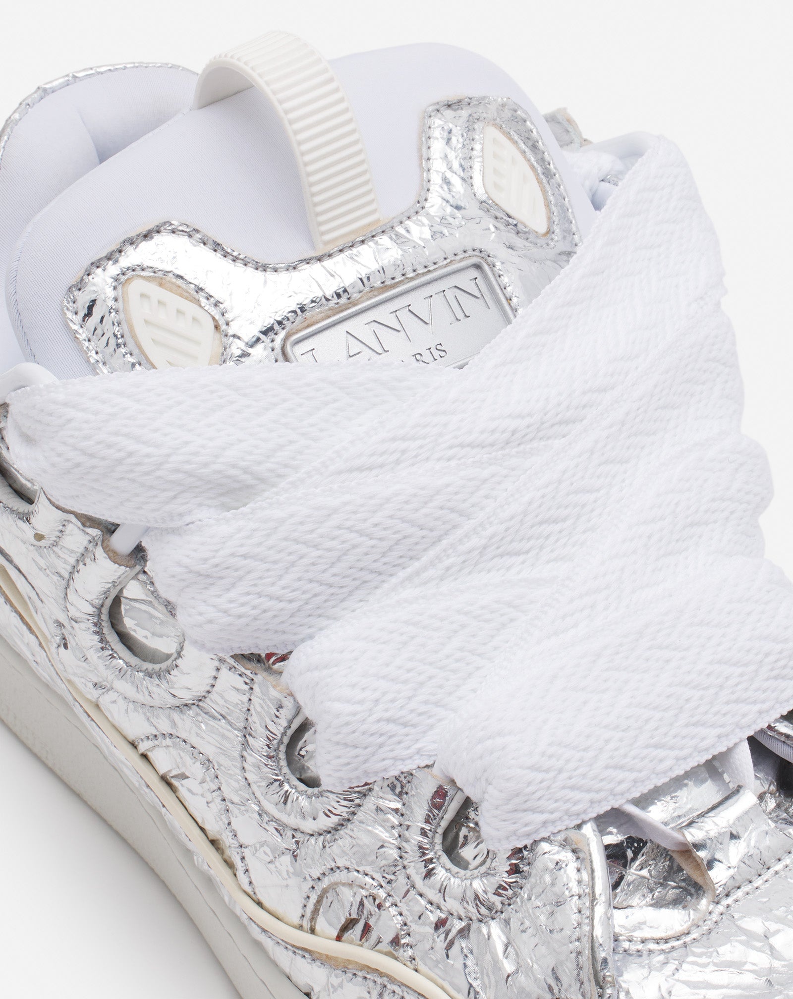 CURB SNEAKERS IN CRINKLED METALLIC LEATHER - 5