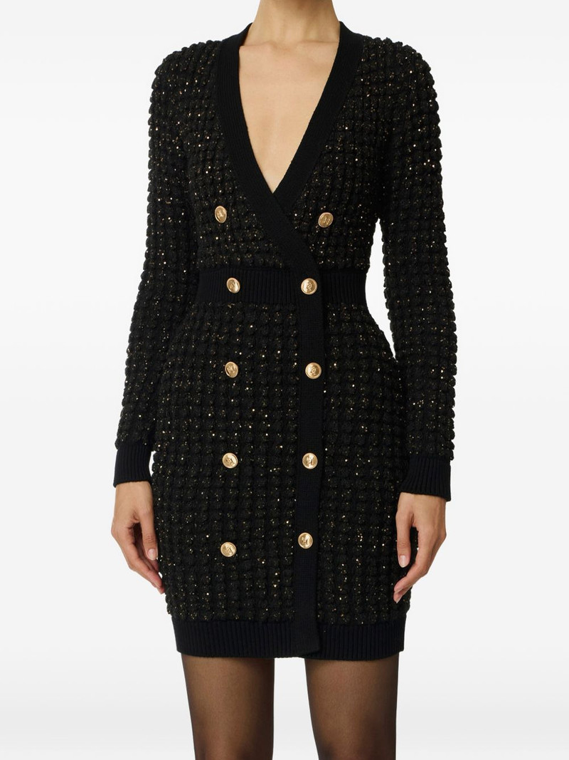 buttoned V-neck mini dress 1