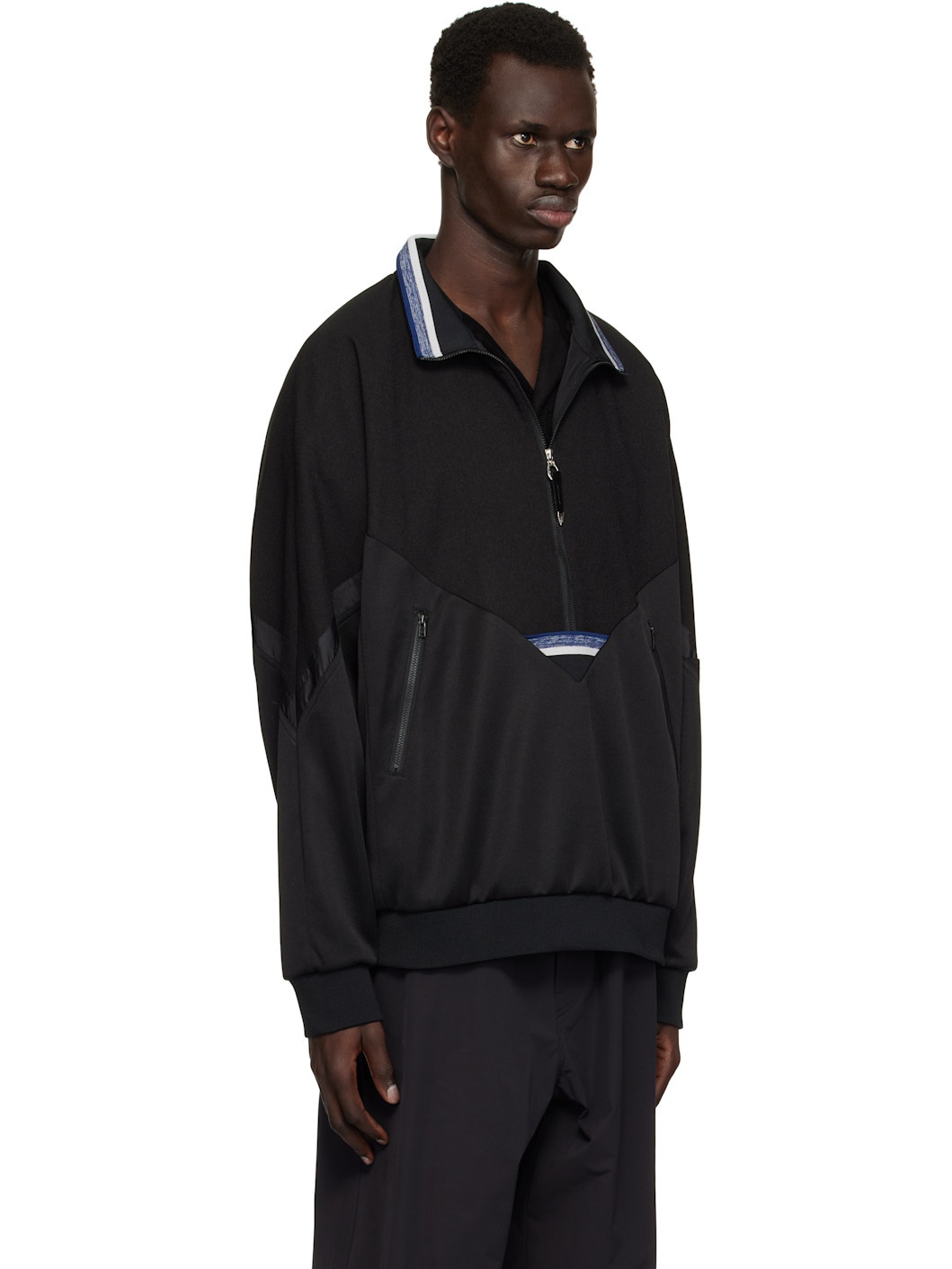 Black Half-Zip Track Jacket - 2