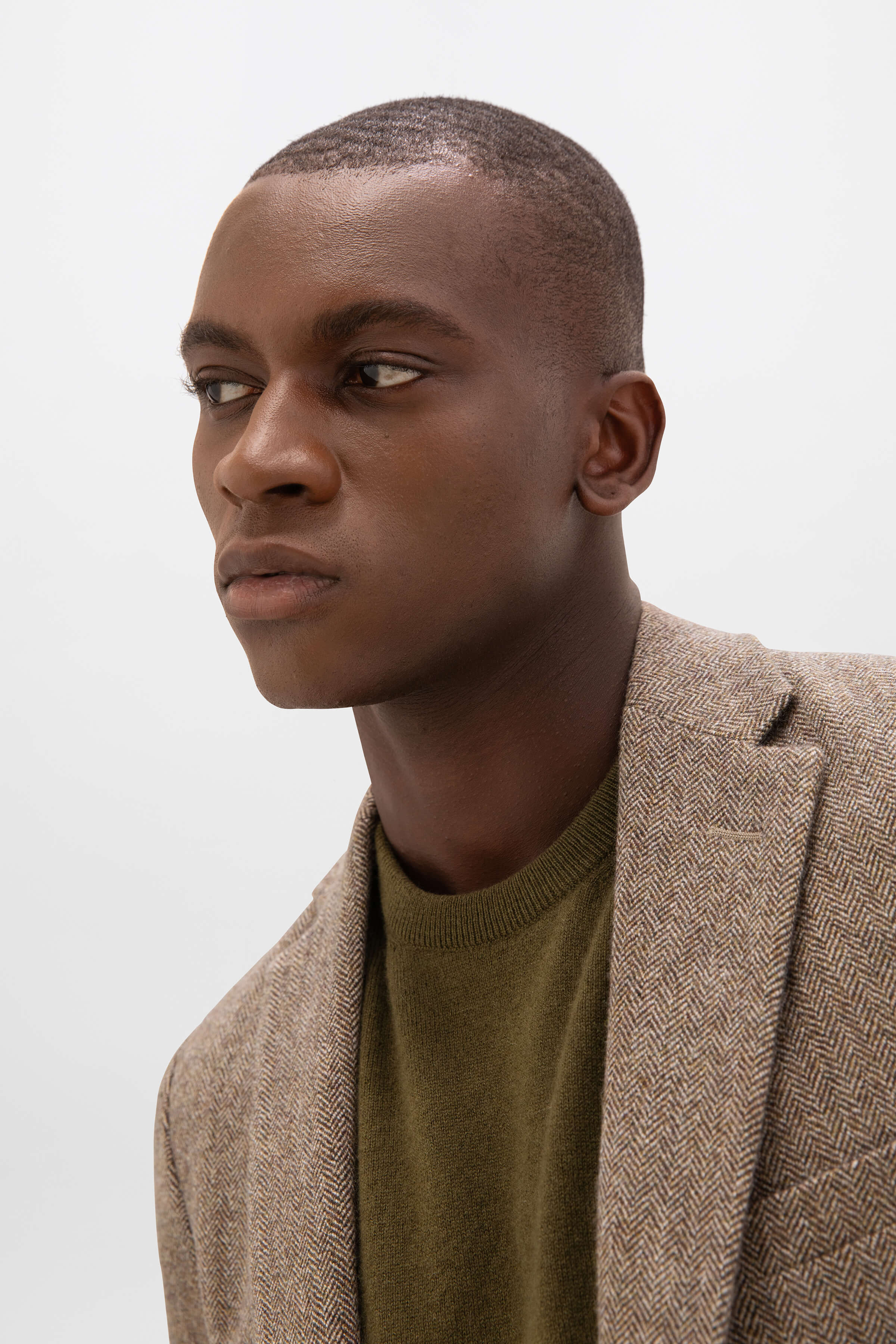Brown Herringbone Tweed Jacket - 3