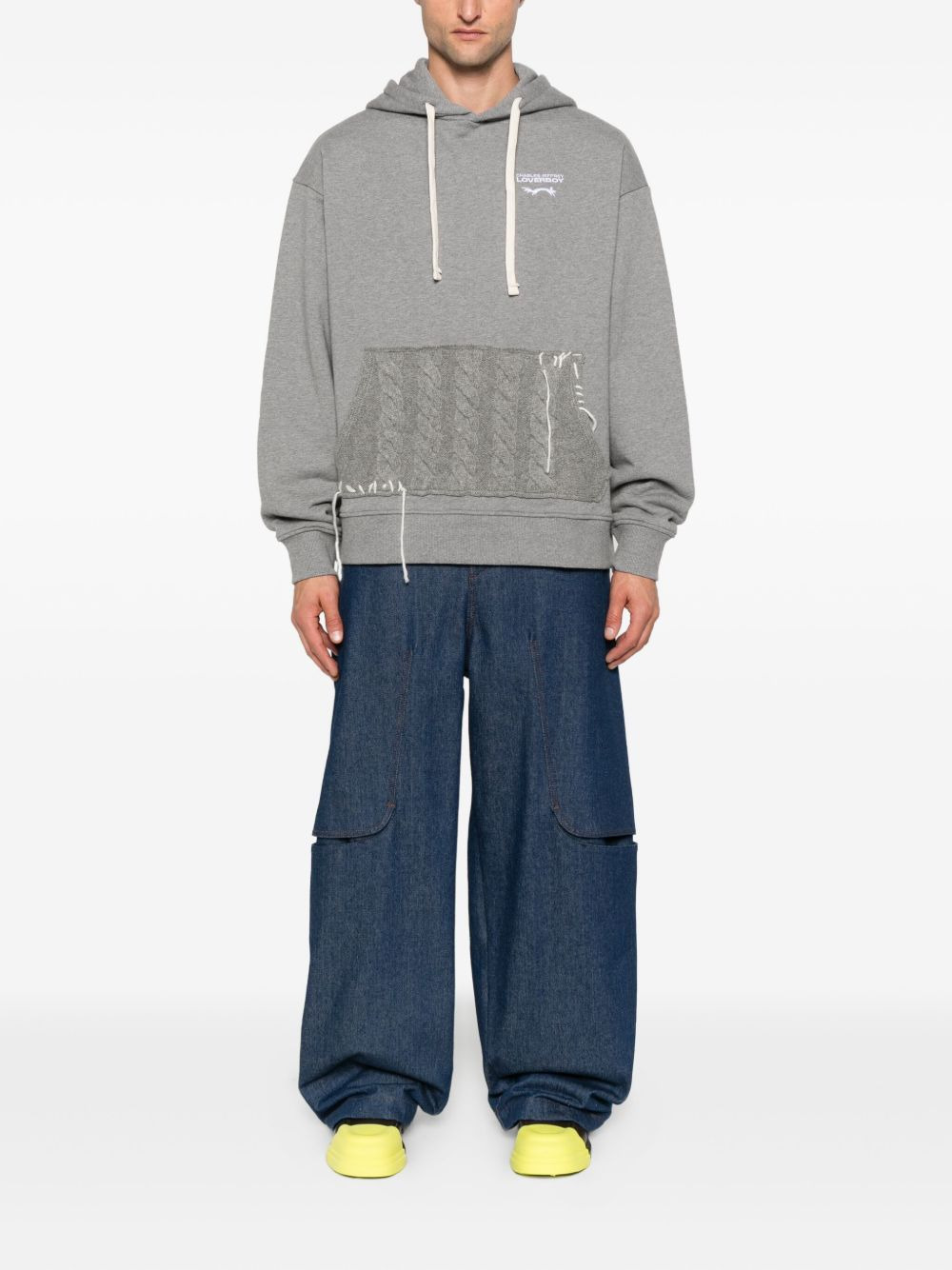 cable-knit pocket hoodie - 2