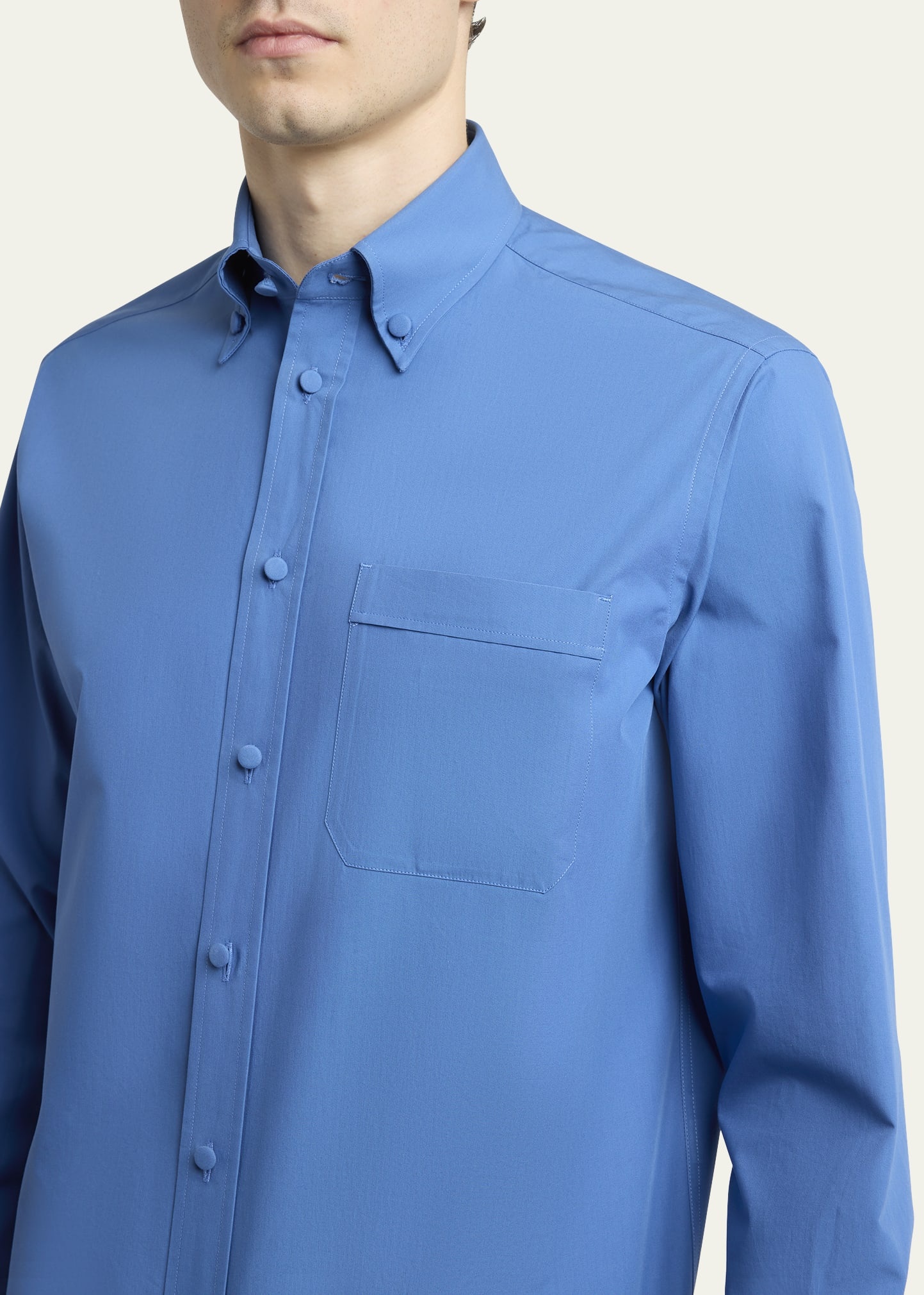 Men's Tonal Poplin Dress Shirt - 5