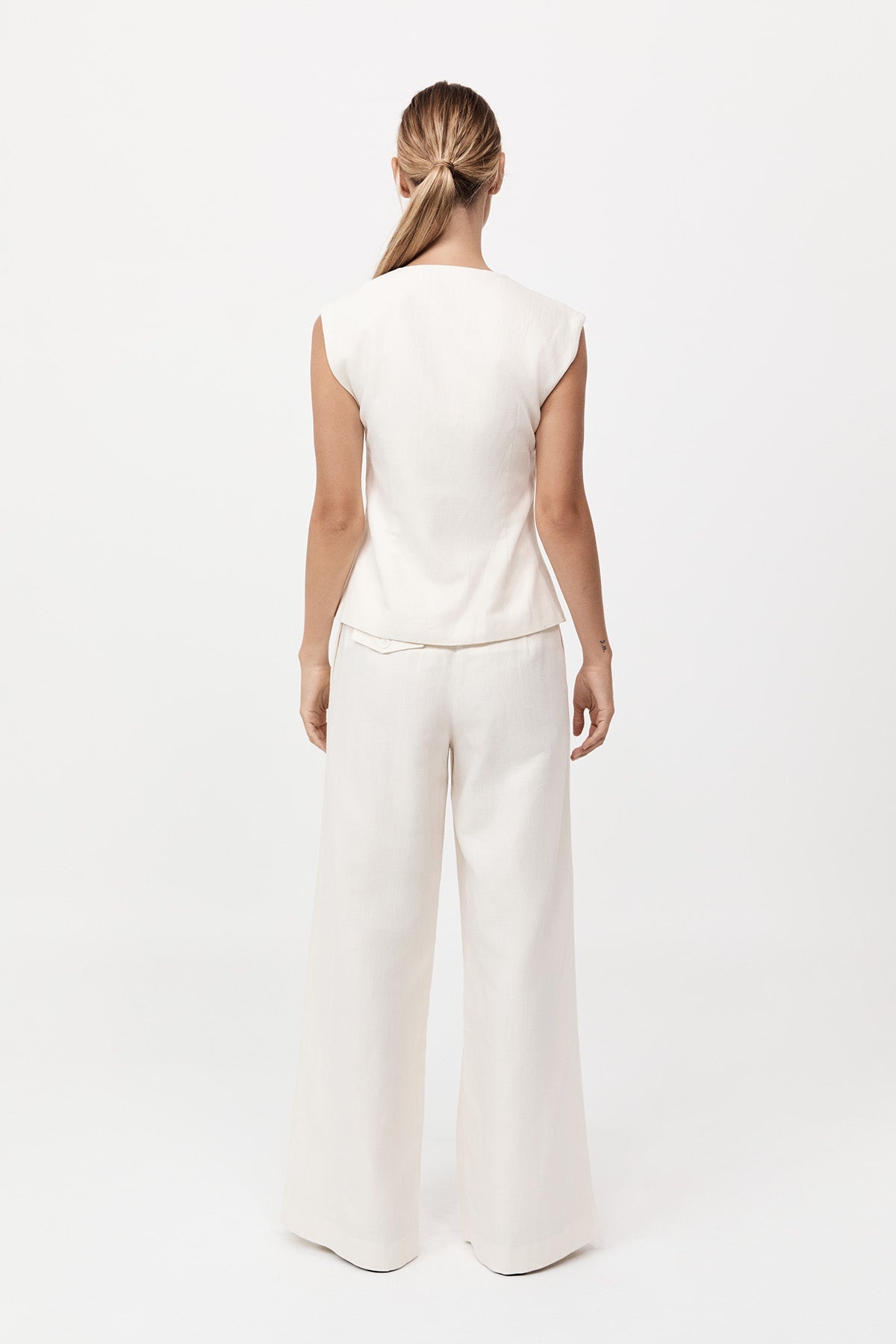 Minimal Fold Trousers - Ivory - 4