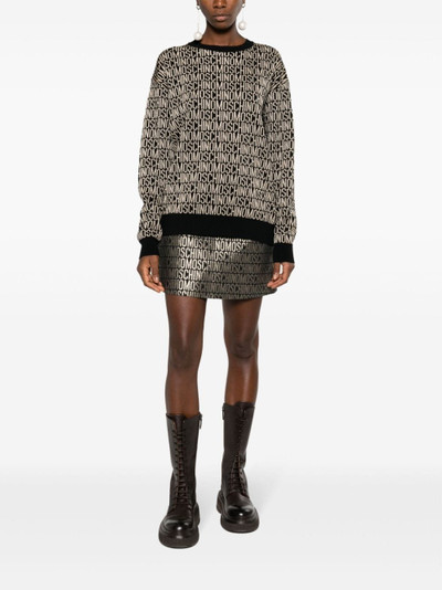 Moschino logo-jacquard metallic high-waist skirt outlook