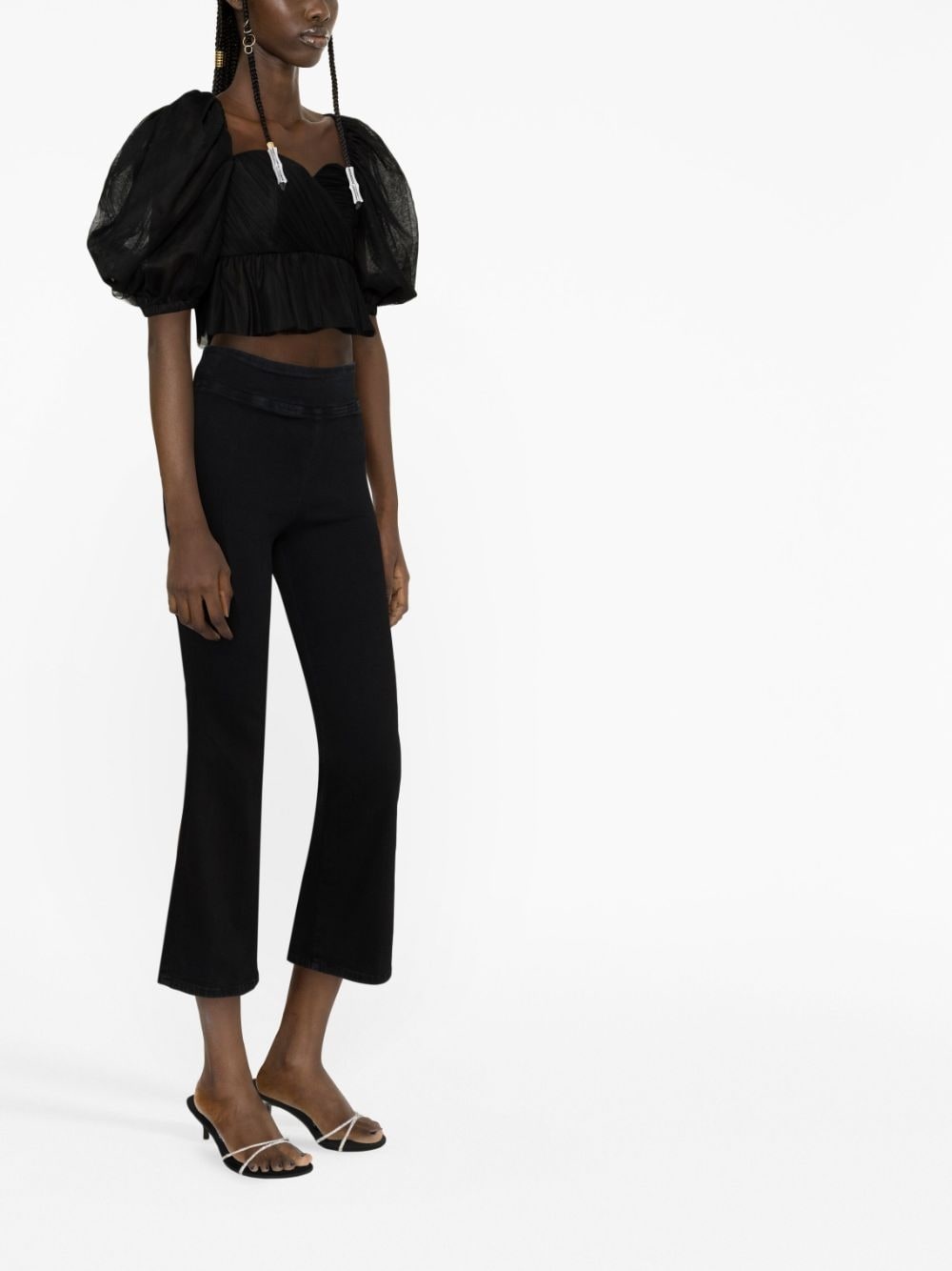 flared denim trousers - 3