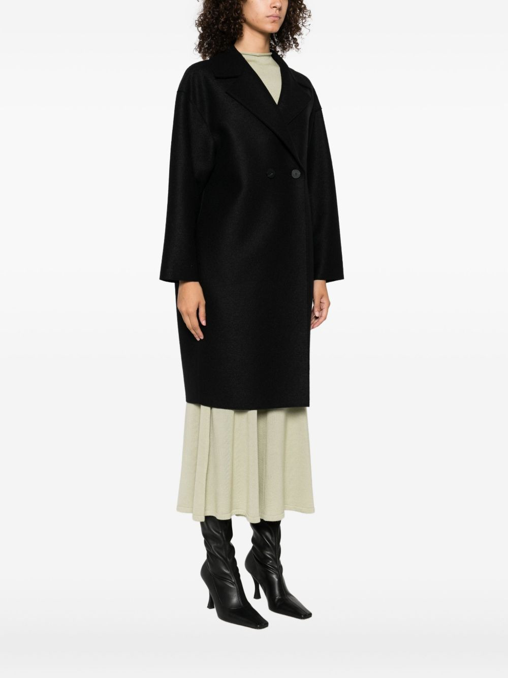 double-breasted wool coat - 3