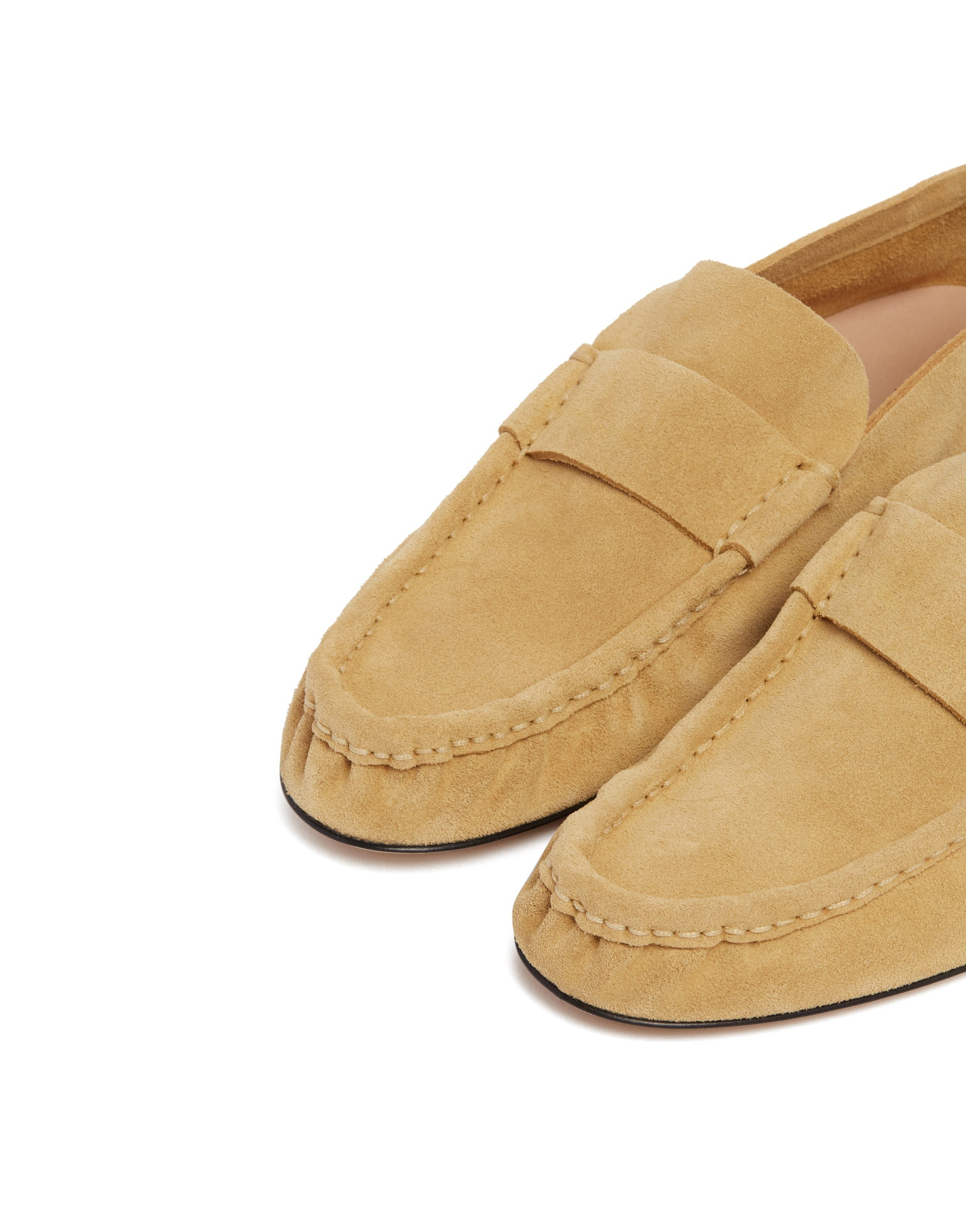 Beige Suede Soft Moccasins - 6