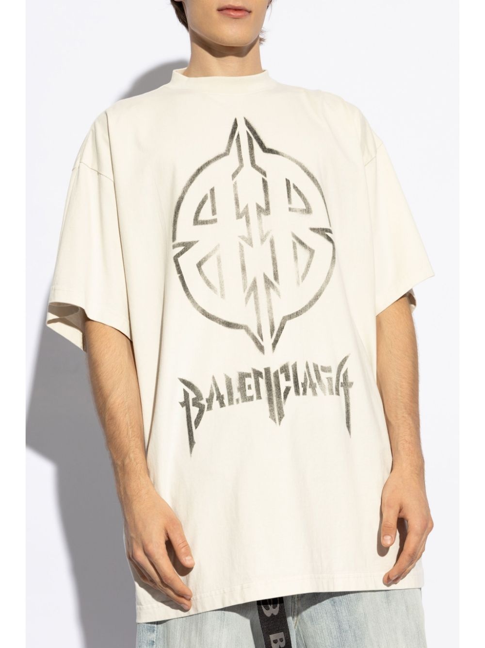 Metal BB Stencil cotton T-shirt - 2