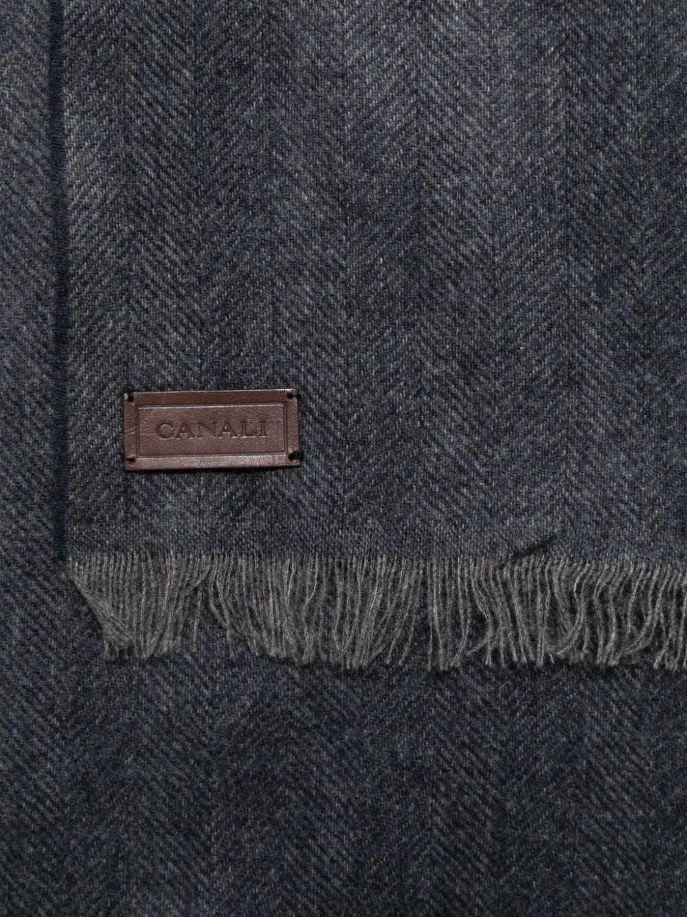 herringbone cashmere scarf - 2