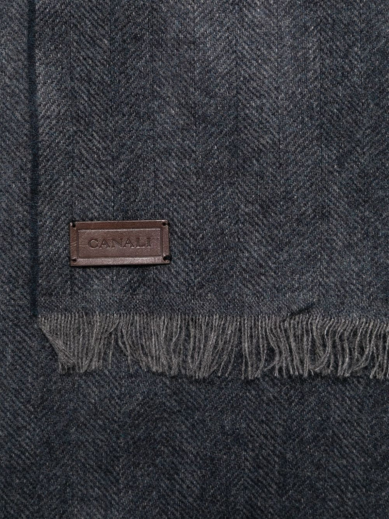 Canali herringbone cashmere scarf outlook