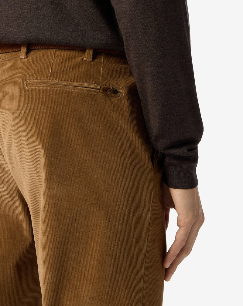 Caramel brown 1500-striped cotton corduroy trousers 5