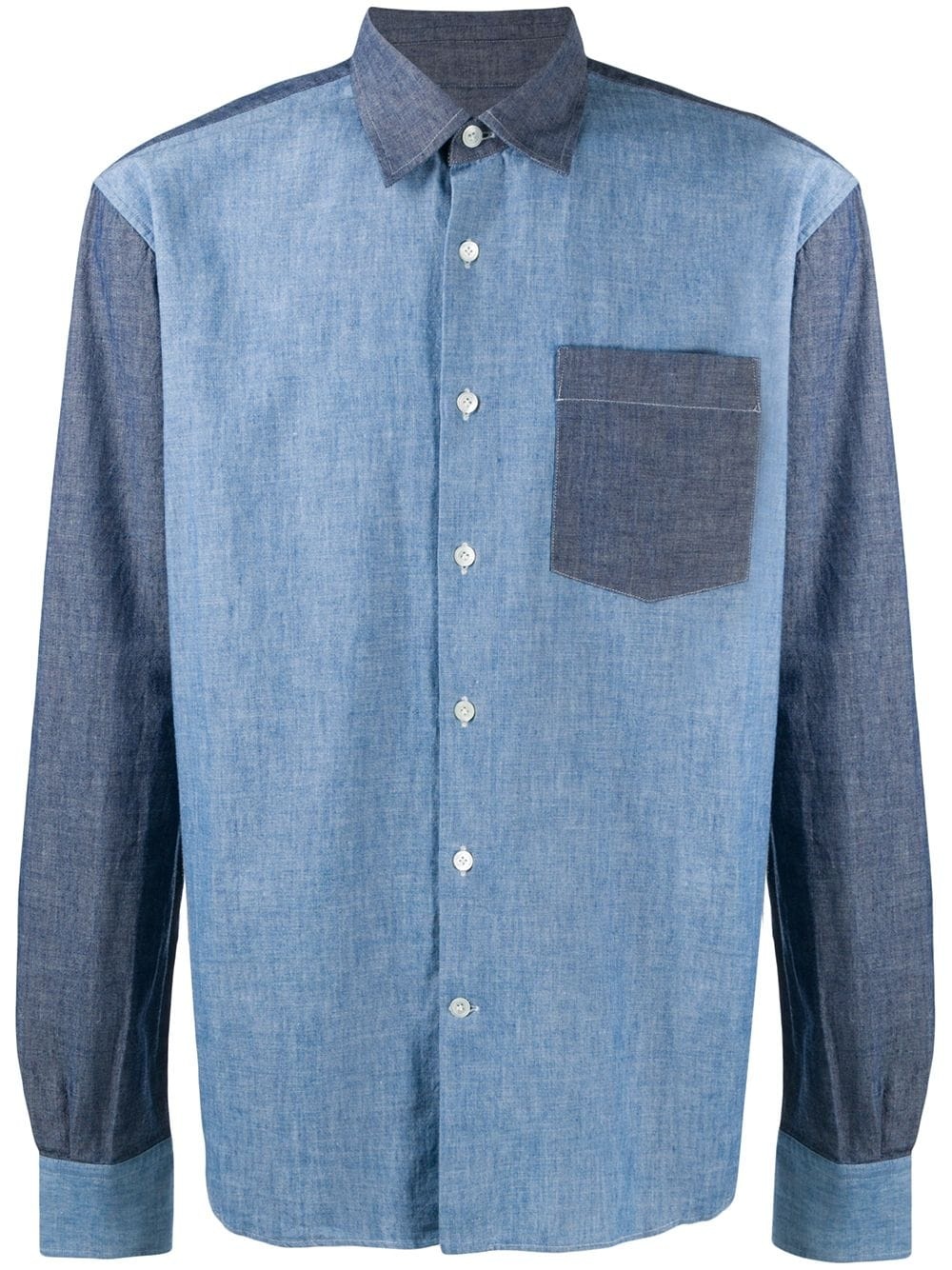 chest-pocket panelled shirt - 1