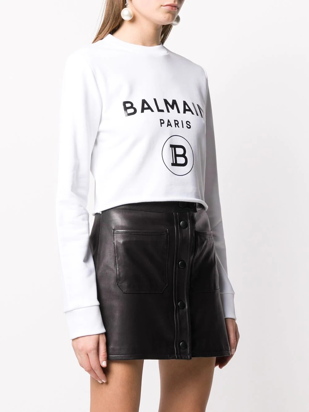 logo cropped sweatshirt - 3