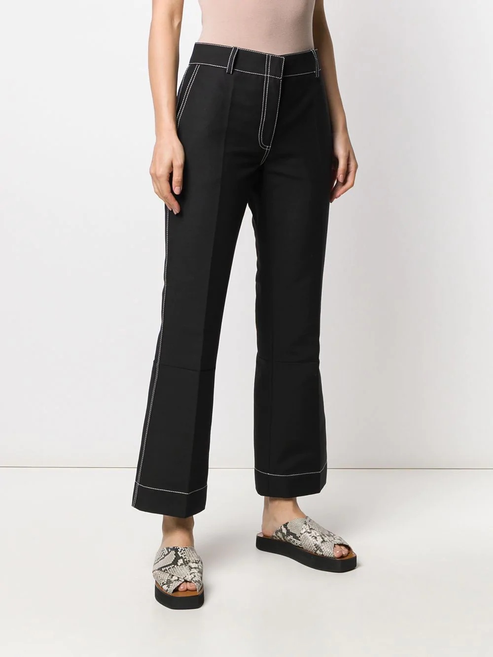 contrast topstitching trousers - 3