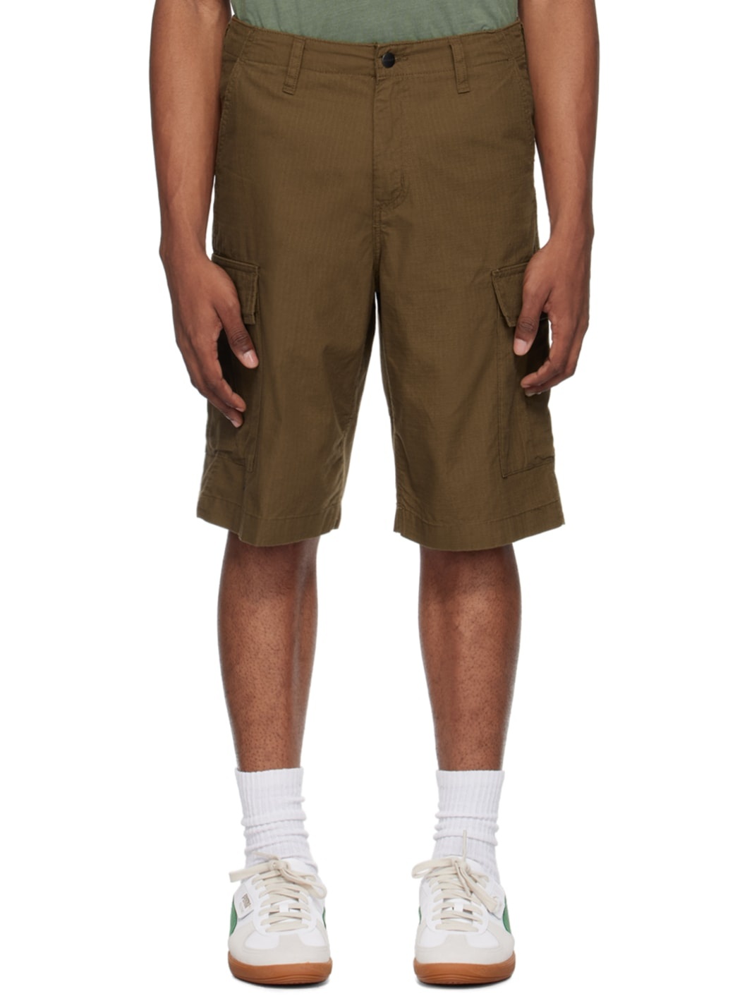Brown Regular Cargo Shorts - 1