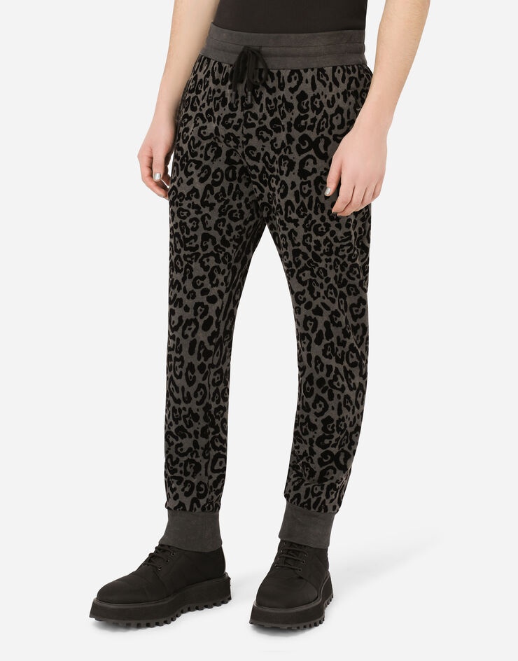 Jogging pants with flocked leopard print - 4