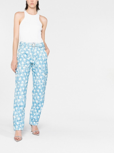 Alessandra Rich heart-print cargo trousers outlook