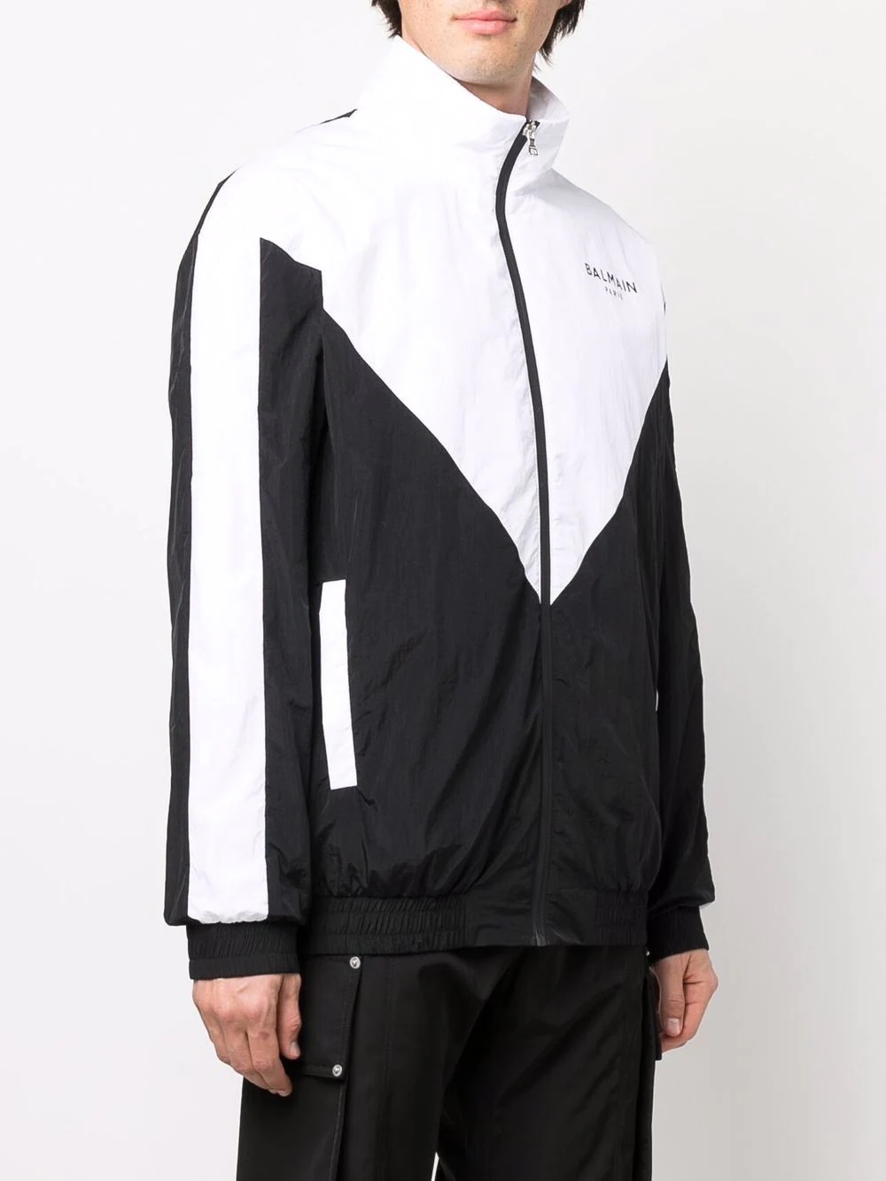 logo-print multi-cut track jacket - 3