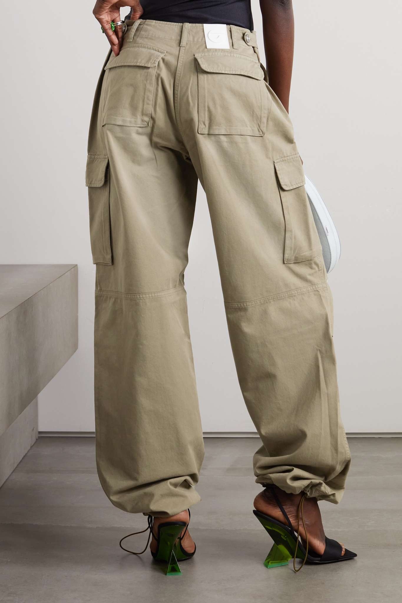 Cotton-twill wide-leg cargo pants - 3