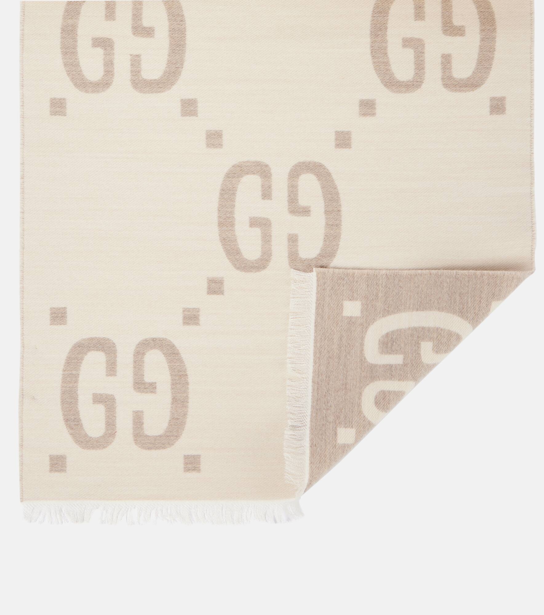 GG wool and silk scarf - 5