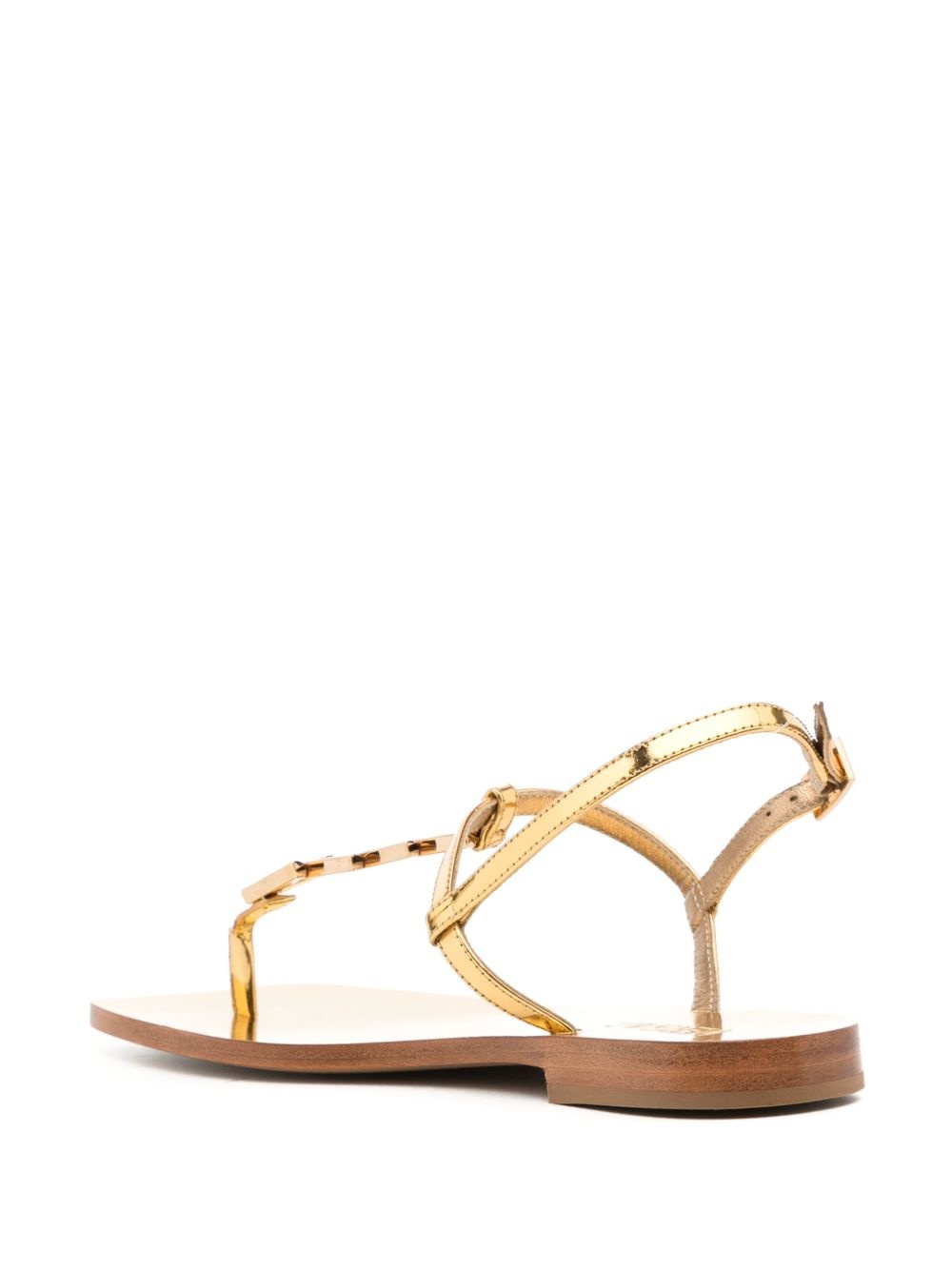 leather T-strap sandals - 3