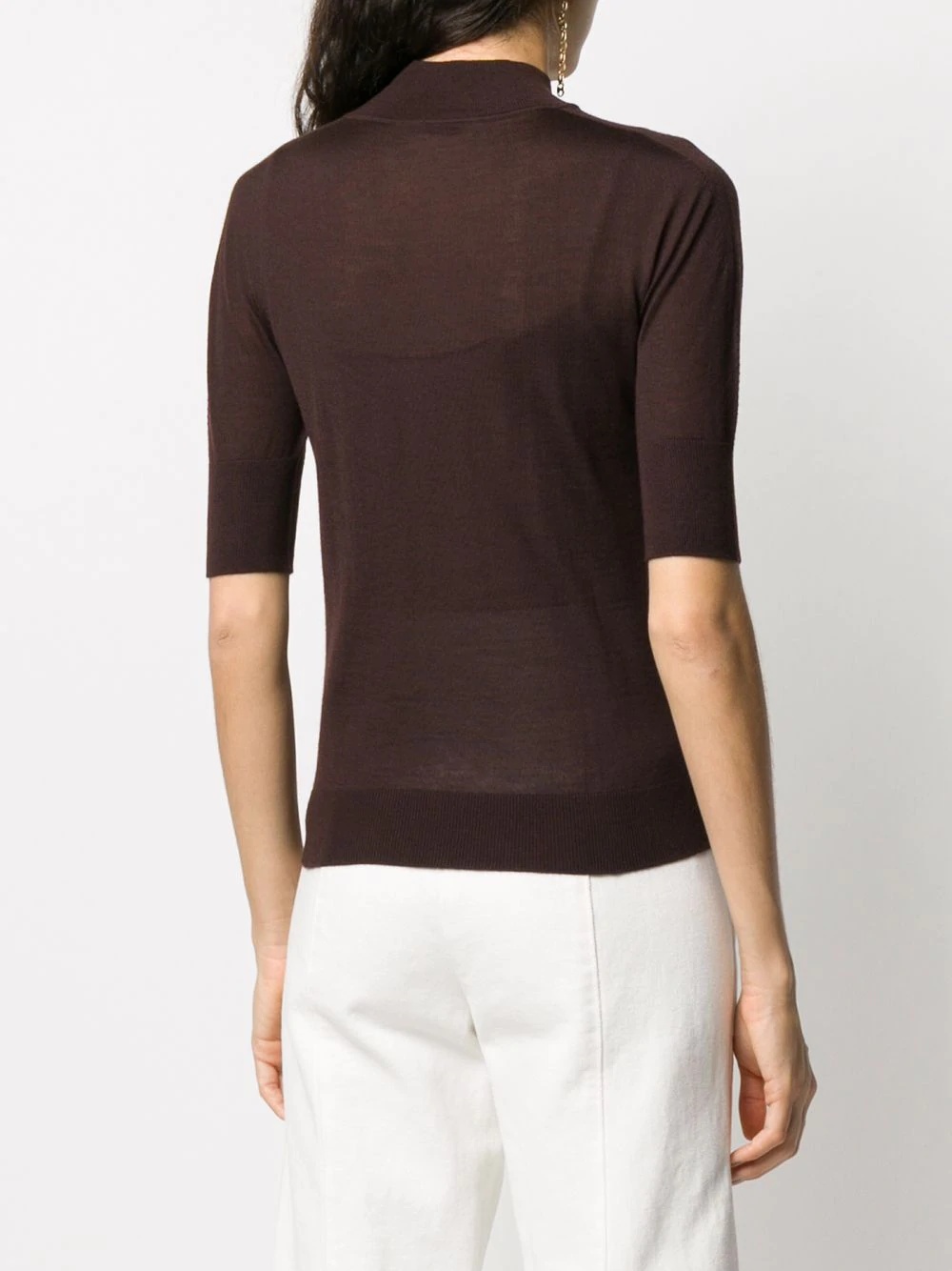 cropped-sleeve jumper - 4