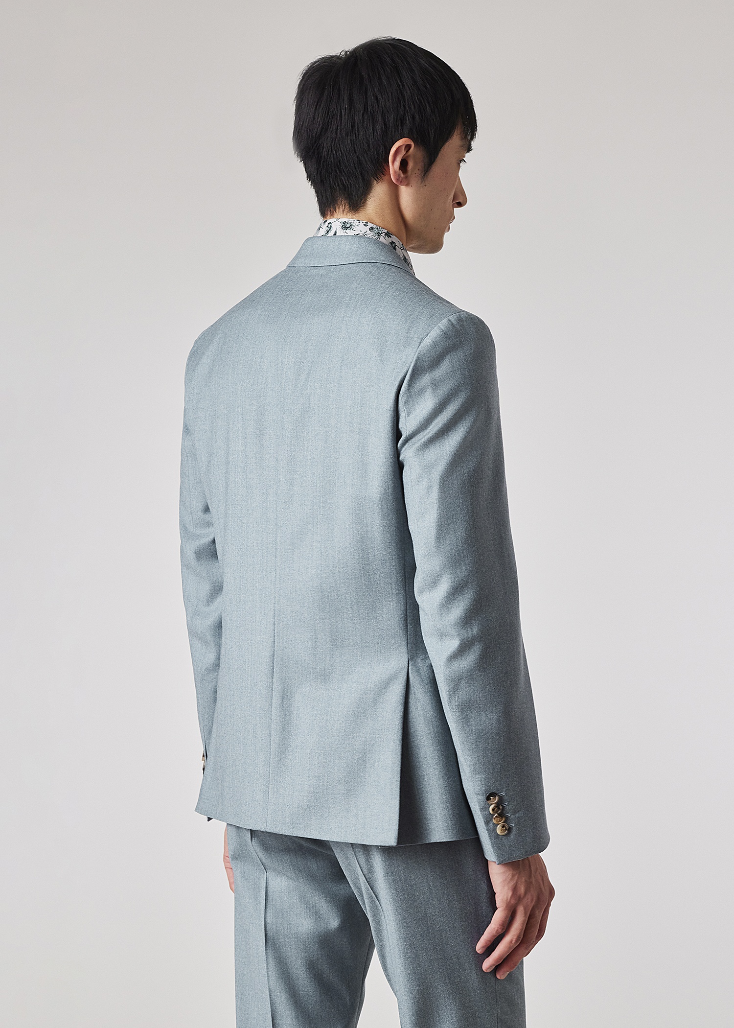 Tailored-Fit Light Blue Overdyed Wool-Cashmere Flannel Blazer - 7