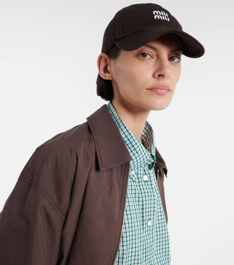 Miu Miu Logo cotton baseball cap outlook