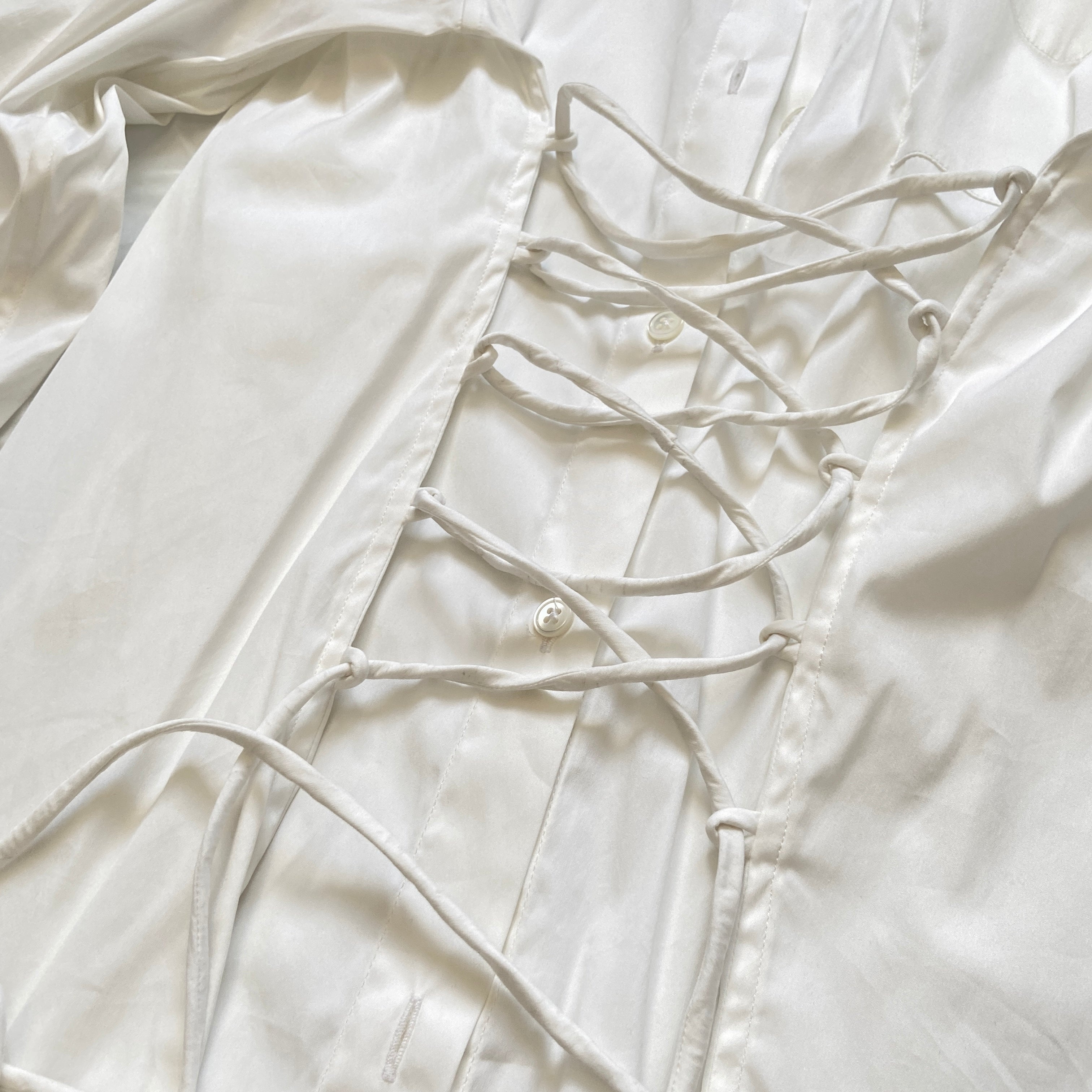 Jean Paul Gaultier ss15 oversized corset lace up shirt 42 - 9