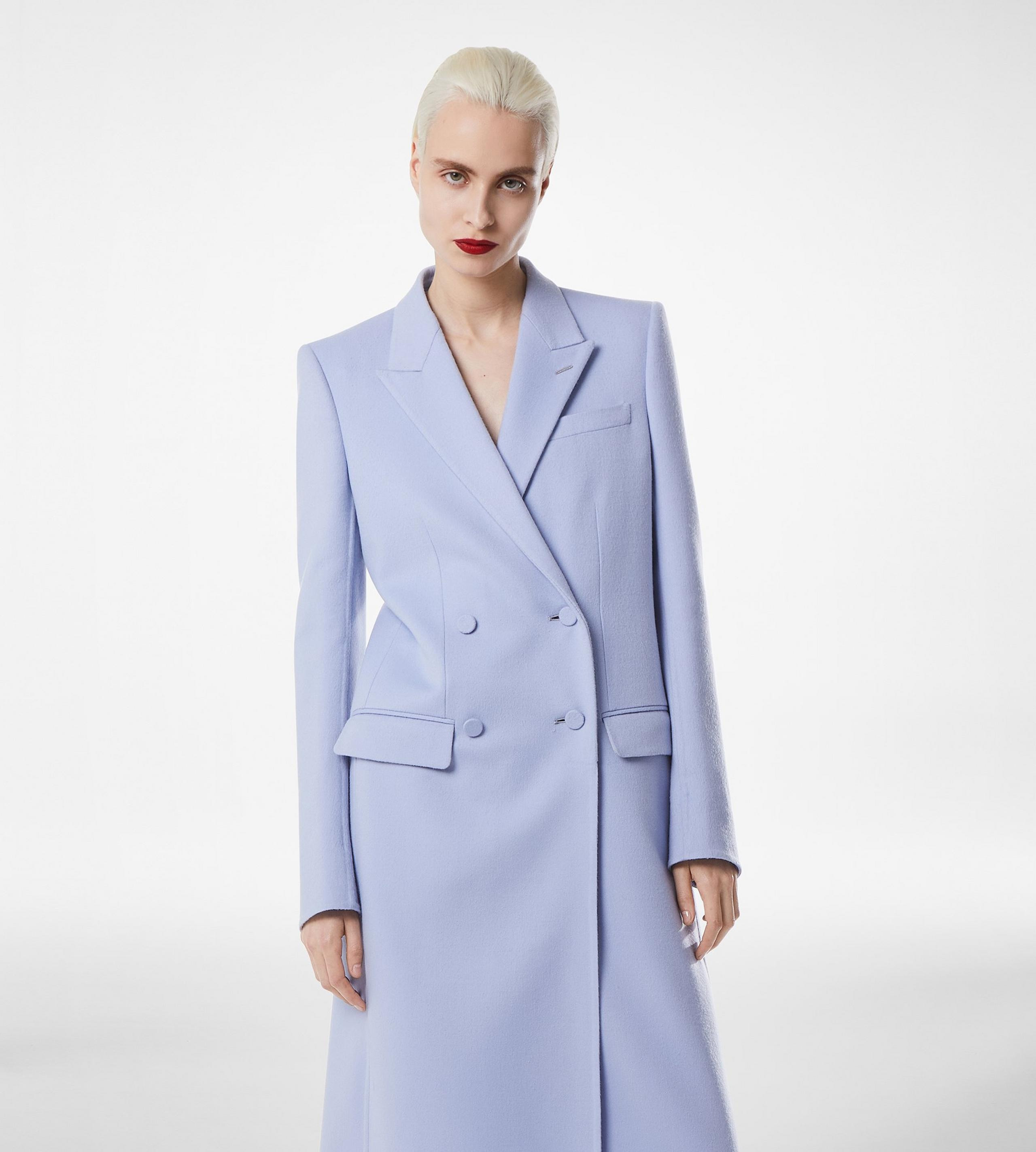 DOUBLE FACE LIGHT WOOL DOUBLE BREASTED COAT - 5