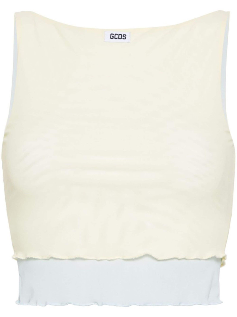 logo-patch layered mesh top - 1
