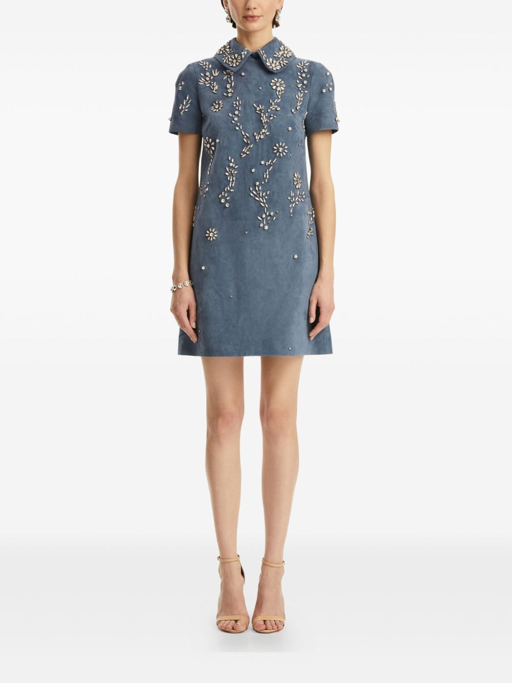 embroidered-collar dress - 2