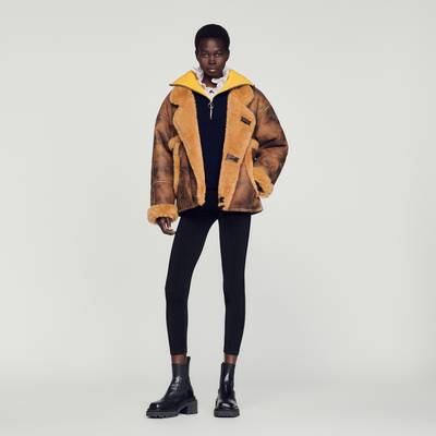 Sandro Oversized sheepskin coat outlook